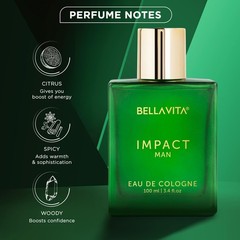 Bella Vita Luxury IMPACT MAN Eau De Cologne Perfume Long Lasting 100Ml For Gift