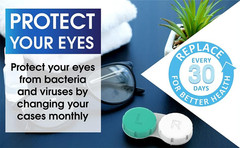 Contact Lens Cases 12 Pack. One Year Bulk Supply. Protect Your Eyes by Changing