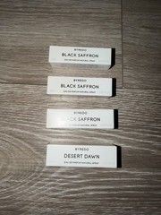 LOT OF 4 BYREDO BLACK SAFFRON, DESERT DAWN EAU DE PARFUM 2ML/0.07OZ