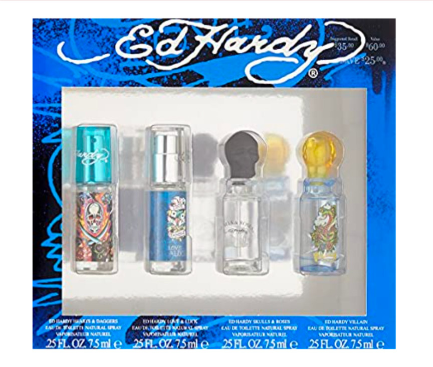 Ed Hardy Miniature 4pc Set x 0.25 oz 7.5ml EDT Men NEW in box