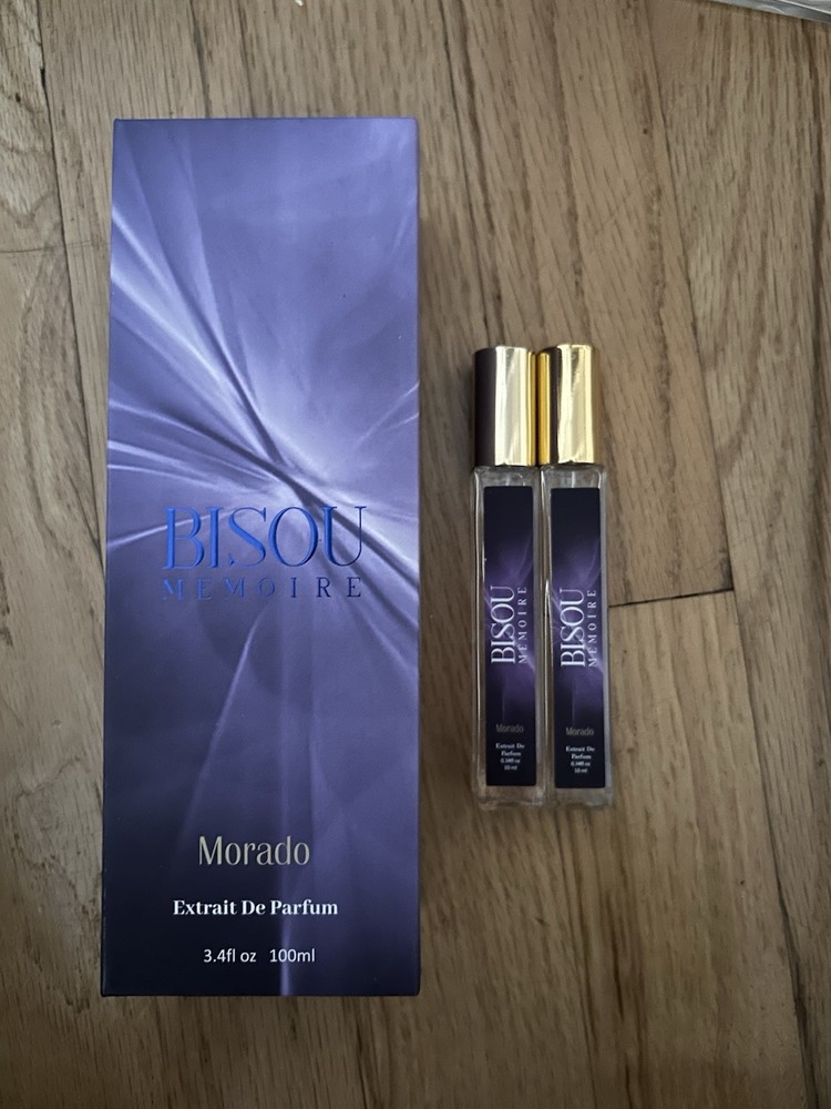 Bisou Memoire Morado Extrait De Parfum in 3.4 fl oz w 2 matching travel sizes