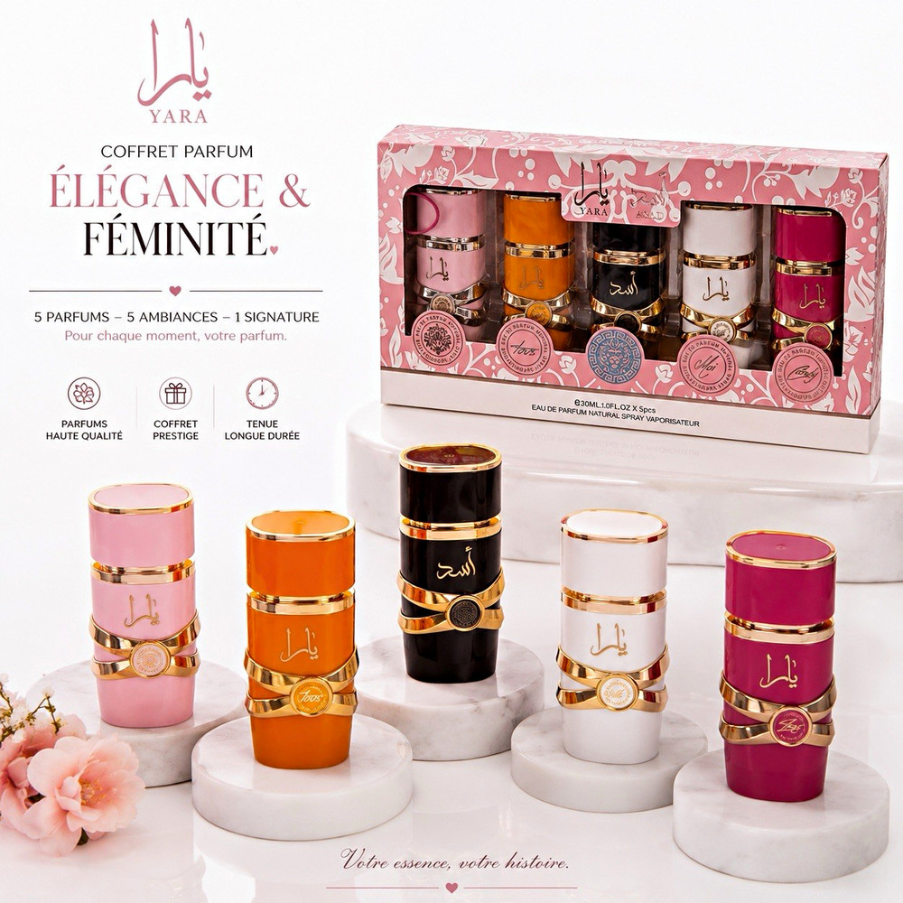 Yara Élégance & Féminité Coffret Parfum Gift Set Spray 30mL/1.0 fl oz 5pcs