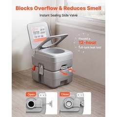 Portable Toilet, 5.3 Gallon Detachable Waste Tank, 120 Flushes, Camping Toilet f