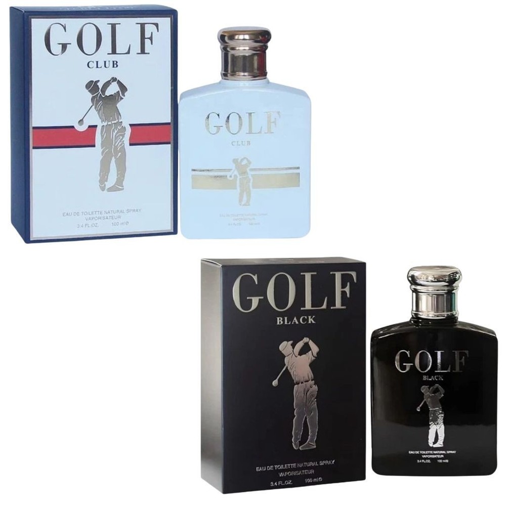 Golf Club & Black Spray Perfume Set for Men, 100 ml / 3.4 fl oz Each | Long-Last