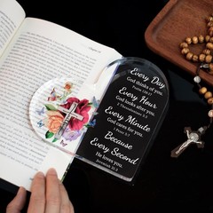 Acrylic Bible Verse Decorative Sign – Inspirational Heart Shaped Gift for Women