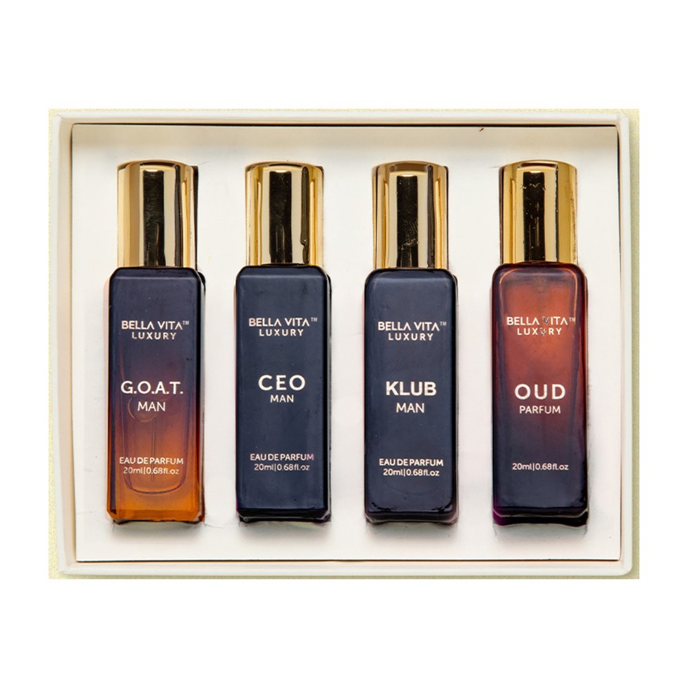 Luxury Perfume Gift Set by Bellavita for Men – 4 Pc Gift Set