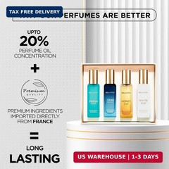Bellavita Luxury Unisex Perfume Gift Set with Honey & White Oud, Skai, & Fresh |