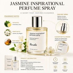 Long Lasting Jasmine Perfume for Women Fresh Floral Eau De Parfum Spray 50ML
