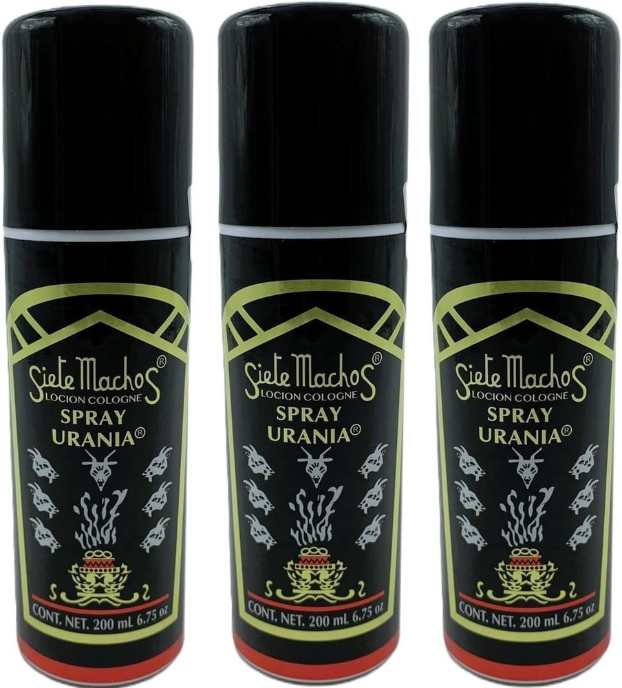 SIETE MACHOS URANIA SPRAY – AEROSOL AUTENTICO URANIA – 200 ML (3 Pack)
