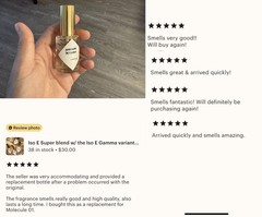 Iso E Super + ** Premium blend** Gamma Isomers, Italian Glass Spray Bottle