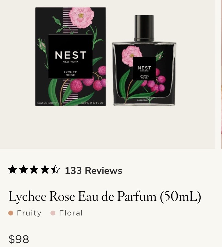 NEST New York Lychee Rose Eau de Parfum Spray, 1.7 fl oz Regular Size