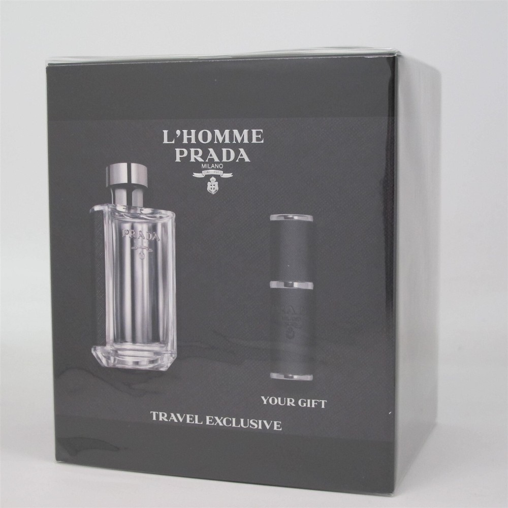 L’HOMME by Prada 2 Pcs Set: 100 ml/3.4 oz & 8 ml/ 0.27 oz Eau de Toilette Spray