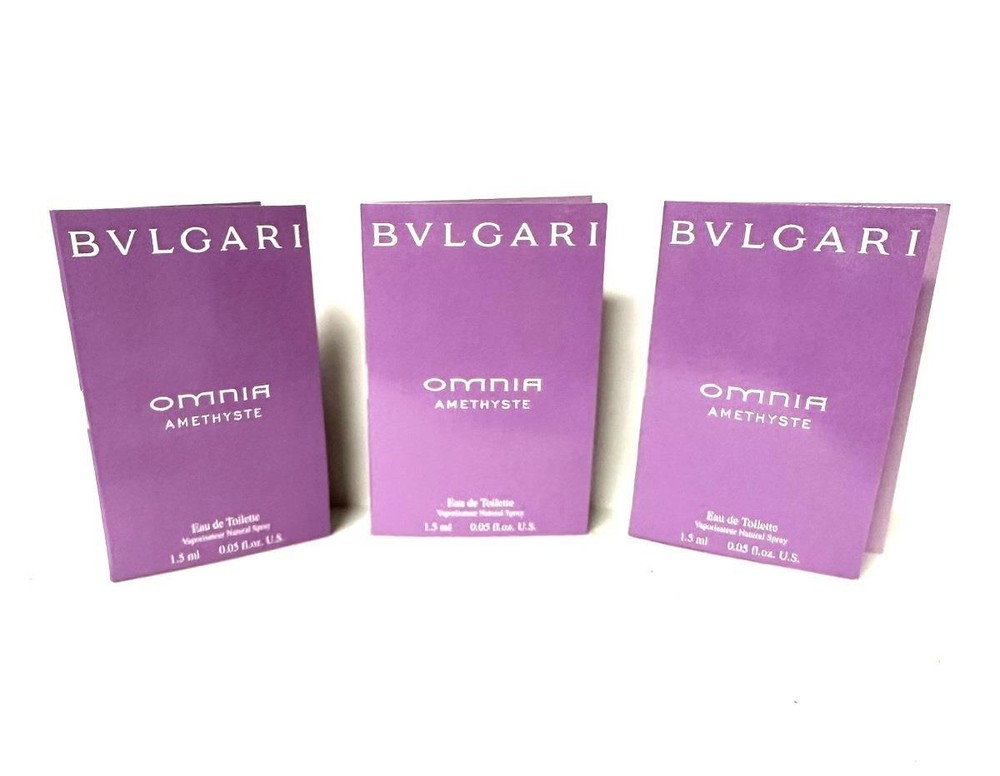3 BVLGARI Buglari EDT OMNIA AMETHYSTE.05oz/1.5ml High End Luxury Samples