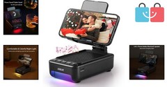 Compact Bluetooth Speaker & Phone Stand with LED Lights – Unique Gadgets for Him