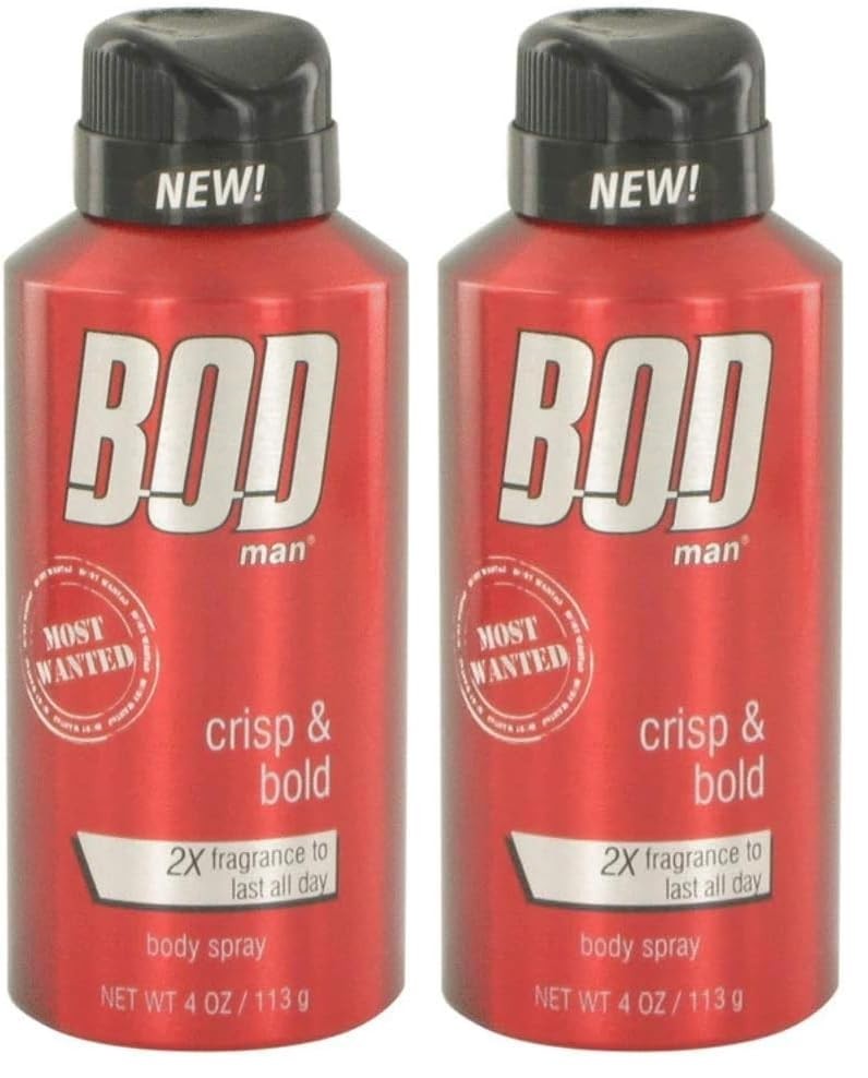 BOD man Fragrance Body Spray, Most Wanted | 8 fl oz 8 Ounce (Pack of 2), 투명.