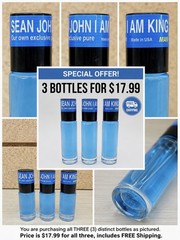 3x Sean John King Type Fragrance Body Oil Roll On Set Men Scented Pure USA Lot