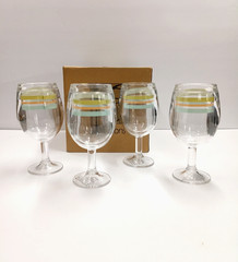 Avon Expressions Spring Strips Double-Walled Acrylic Glasses Set of 4
