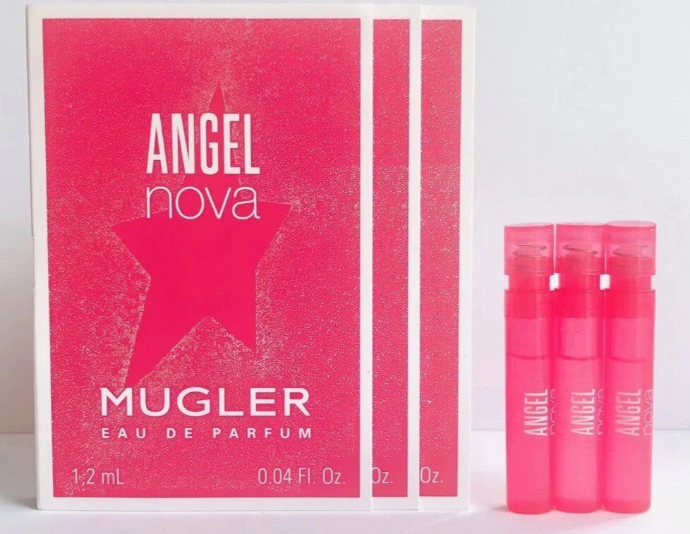 Thierry Mugler Angel nova EDP 0.04 Fl. Oz. x 4 Perfume Spray Sample Vials 3 PK
