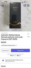 SHAFAQ INTENSE BY MANASIK. EAU DE PARFUM 3.4 OZ/100 . New In Box.