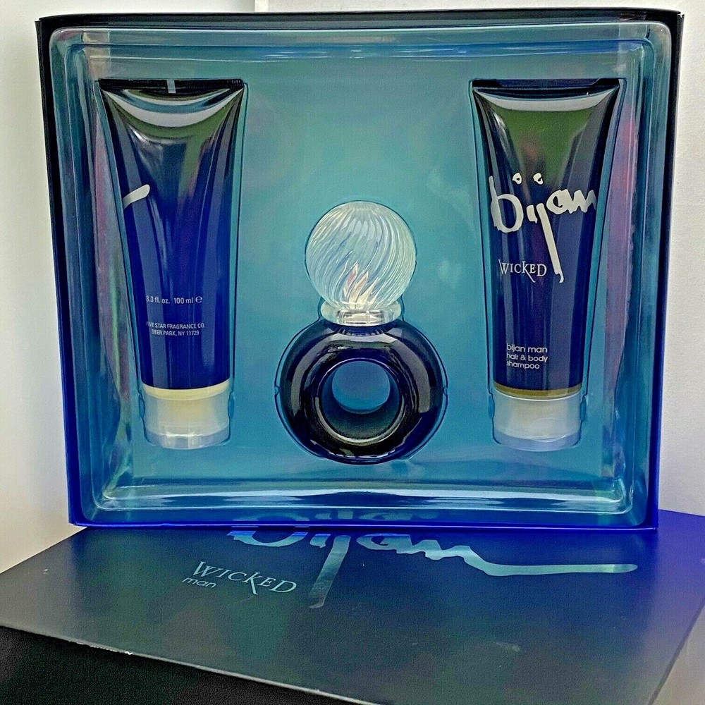 Bijan Wicked 3PCs men set, 1.7 oz + 3.3 oz moisture balm + hair & body shampoo