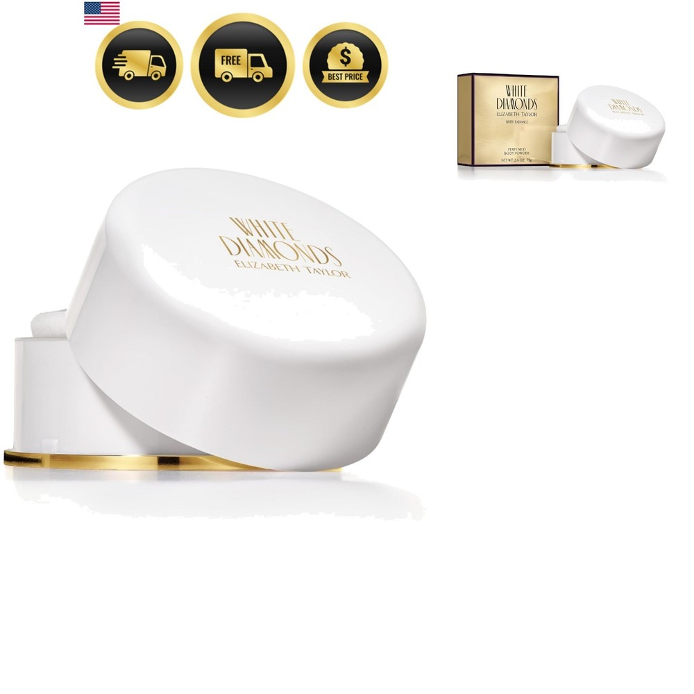 Body Powder for Women, Fragrance with Body Puff, White Diamonds, 2.6 Oz
