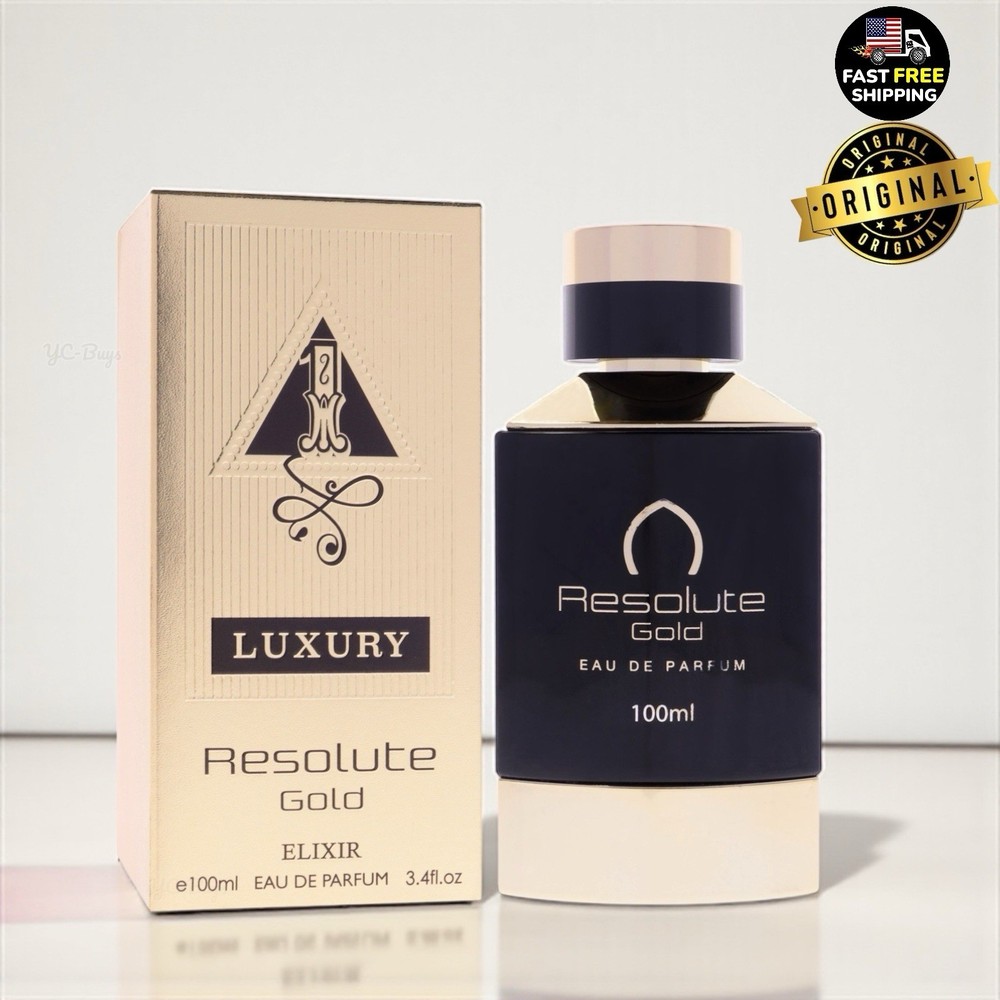 Luxury Resolute Gold Elixir by Khalis for Men – 3.4 oz EDP | Made In U.A.E