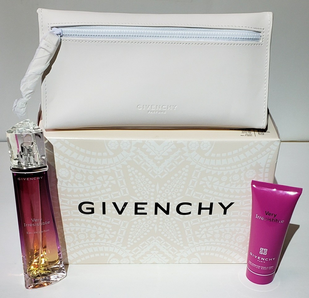 VERY IRRESISTIBLE 3PC Set by Givenchy ~ Eau de Parfum EDP + Body Veil + Pouch