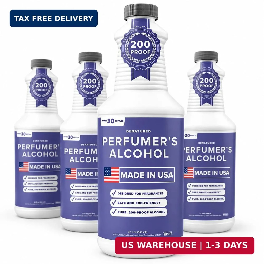 Perfumer’s Alcohol – FOUR PACK – 32 oz Tillbrook Perfume Grade Alcohol for Fragr
