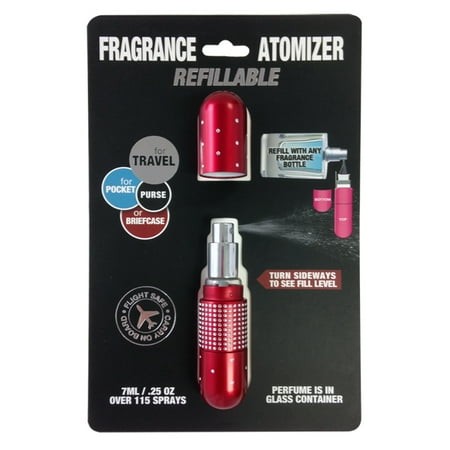 Fragrance Atomizer Delux Crystal Ruby Red (Refillable) 0.25 Oz