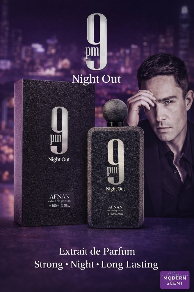 Afnan 9pm Night Out Extrait de Parfum Spray 3.4 oz / 100 ml Regular Size