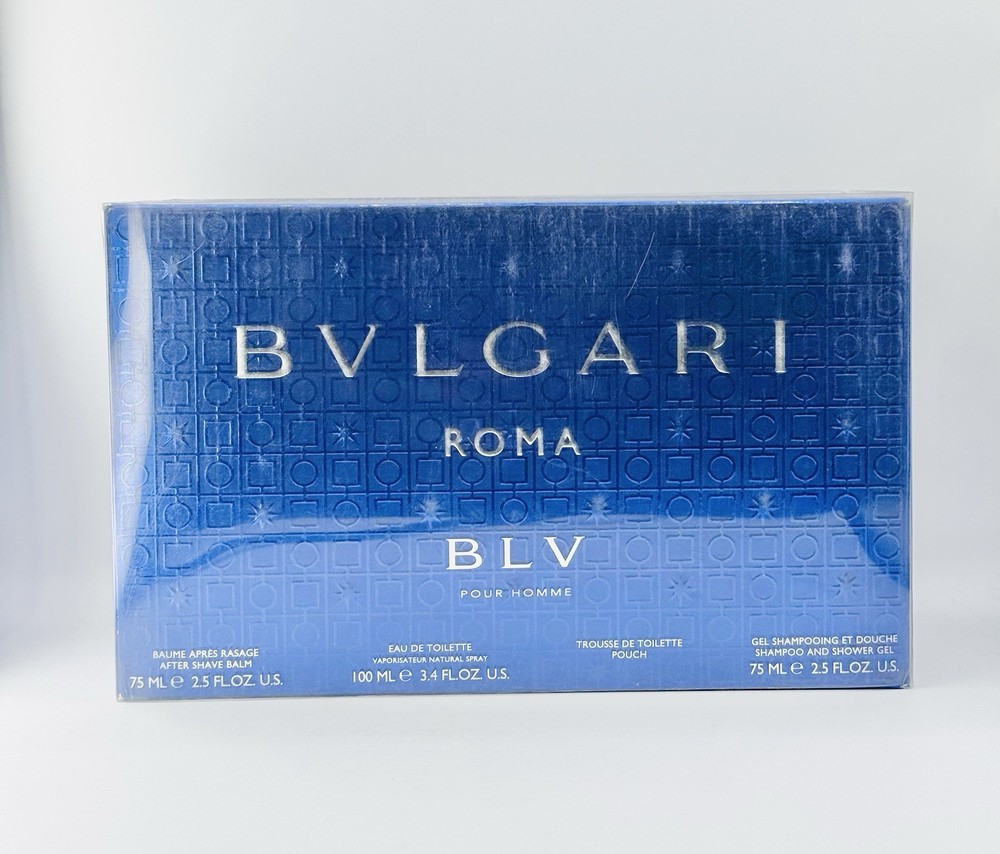 BLV BY BVLGARI 4PC GIFT SET 3.4 EDT SPRAY + 2.5 A/B + S/GEL 2.5 OZ + POUCH MEN