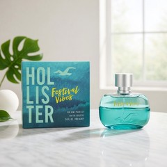 Hollister Festival Vibes Eau De Toilette Spray for Men, Woody Earthy Scent, 3.4