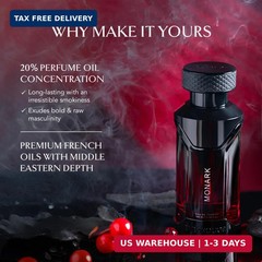 EMBAROUGE MONARK Men’s Fragrance Perfume for Men Apple Top note 100 ml pack
