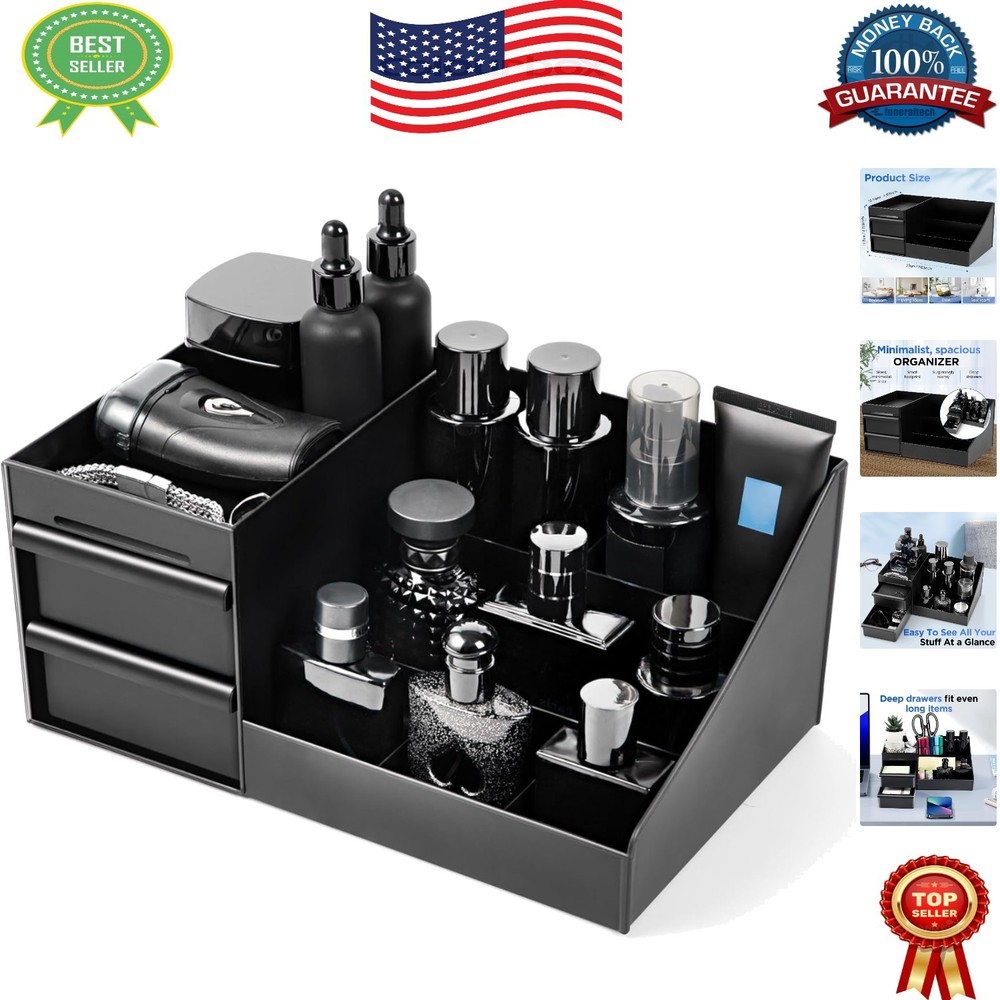 High-Capacity Cologne Organizer for Men – Elegant Tabletop Storage Solution