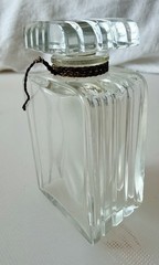 RARE Vtg Paquin Espoir Perfume Bottle France Art Deco Glass Empty Rue de la Paid