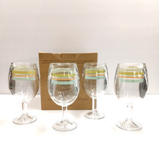 Avon Expressions Spring Strips Double-Walled Acrylic Glasses Set of 4