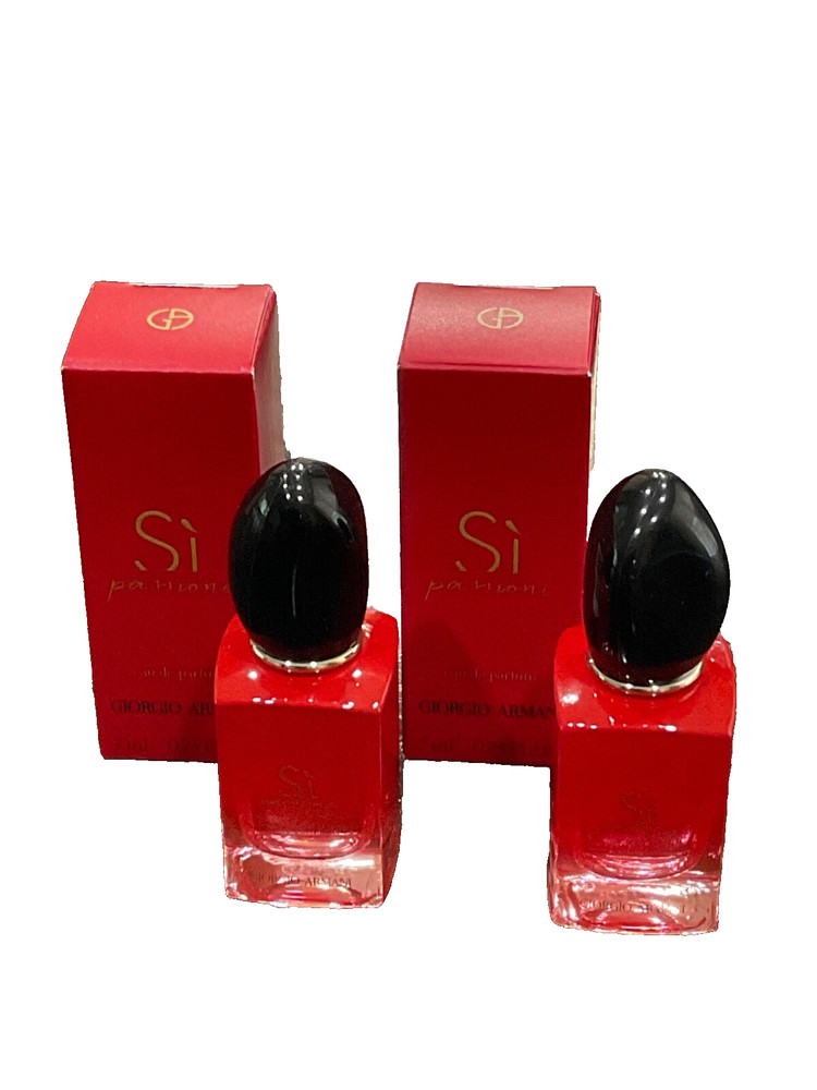 Lot of 2 GIORGIO ARMANI Beauty Si Passione Edp Travel miniature splash 0.24 oz