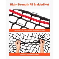 Round Bale Hay Net, 4.92 x 4.92 x 4.92 ft, 1.65 inch Holes, PE Material, Knotles