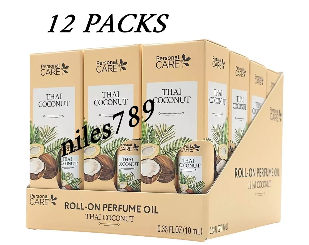 (Lot of 12) Thai Coconut Roll-On Perfume Oil (0.33 fl oz / 10ml) Personal Care