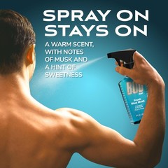 BOD man Fragrance Body Spray, Fresh Blue Musk, 8 8 Fl Oz (Pack of 1), clear