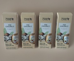 4x FIJI Coconut Roll-On Perfume Oil 0.33 oz Each – Personal Care – NEW Release