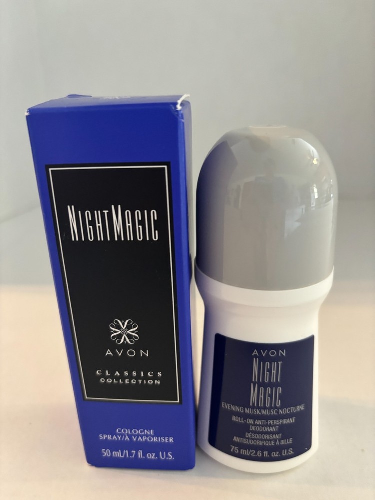 Avon Night Magic Classic Collection Cologne Spray 1.7 oz 50 ml & roll on