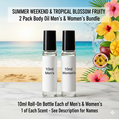 Summer Weekend Tropical Blossom Fruit 2 Pack 10ML RollOn Perfume Body Oil Bundle