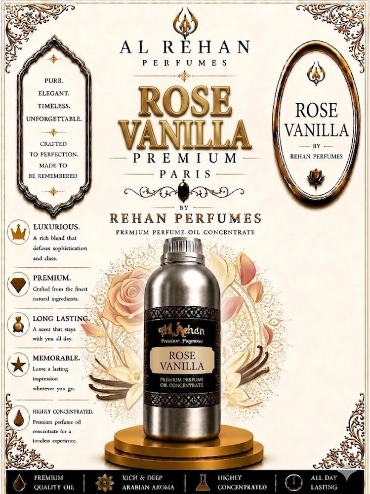 Al Rehan Perfumes Rose Venilla Premium Attar Perfume Best Long Lasting Scent Oil