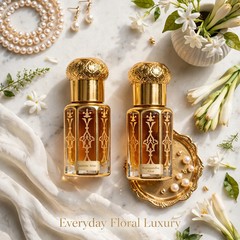 Jasmine & Rajnigandha Attar Perfume Oil Set 2x11ml Alcohol-Free Floral Unisex