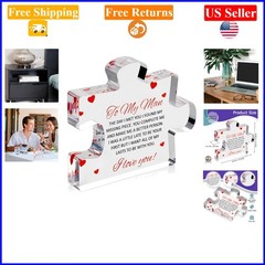 To My Man Engraved Acrylic Puzzle Gift for Husband, Fiance, Boyfriend, 3.35×3…
