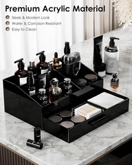 Men’s Cologne Organizer with Drawer – Acrylic Perfume & Skincare Holder