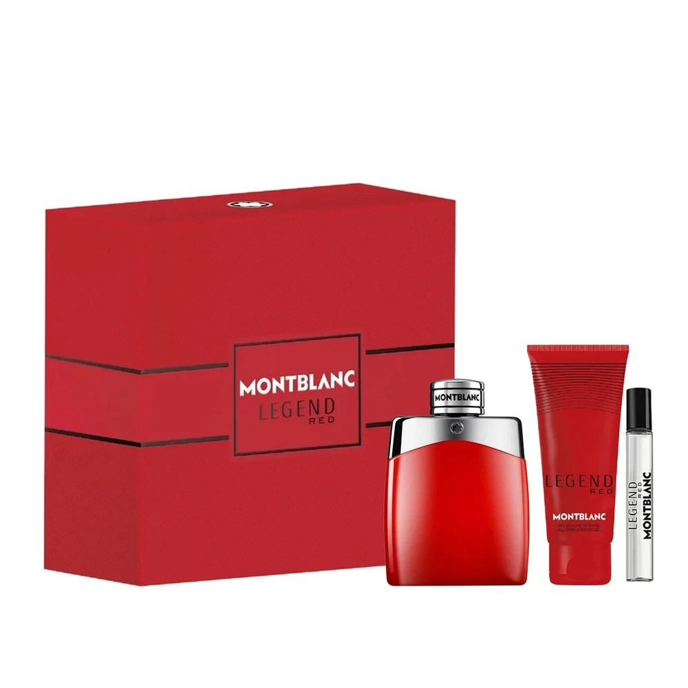 Mont Blanc Legend Red 3pc Men Set 3.3oz EDP, 0.25oz Mini, 3.3oz Shower Gel