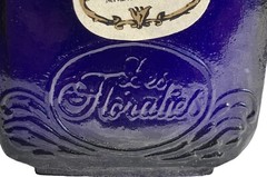 Les Floralies Rose Water 3.2 Fl Oz Wax Sealed Cobalt Glass Wild White Collectibl