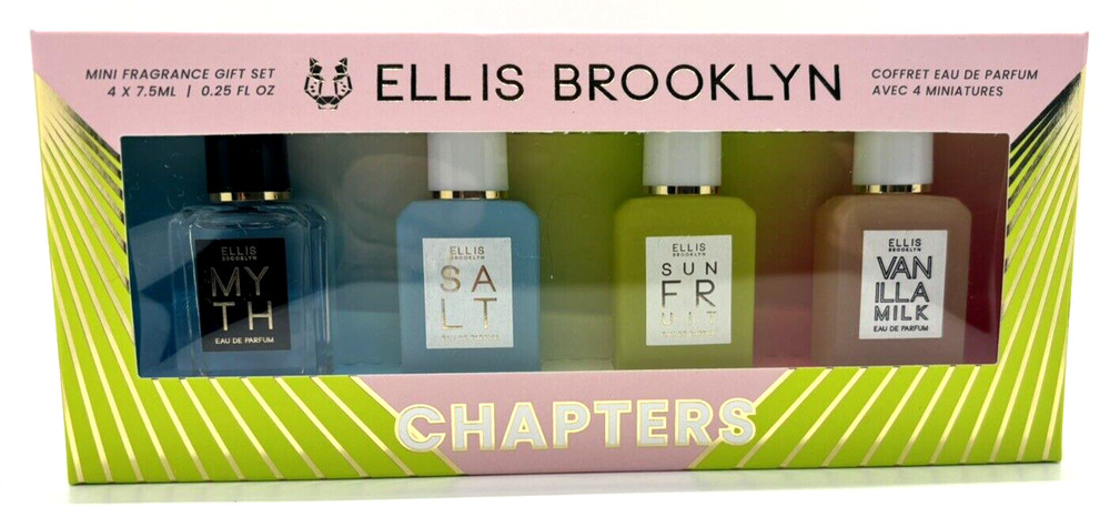 Ellis Brooklyn Chapters Mini Fragrance Gift Set Coffret 4×7.5ml /.25oz NIB